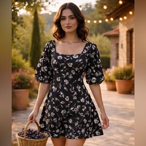 NICHOLAS Black Floral Mini Dress
